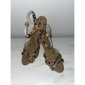 Fioni size 9 Multicolored Floral/Camo Motif Sandal
